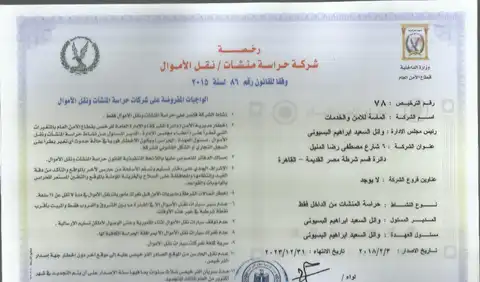 رخصة حراسة منشأت