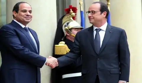 ننشر نص كلمة "السيسي" أثناء الترحيب بالرئيس الفرنسي